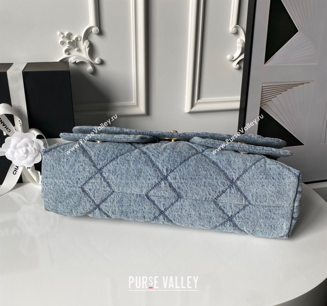 Chanel Washed Denim Maxi Flap bag with Pockets Blue2 2025 AS5727 (SSZ-251127063)