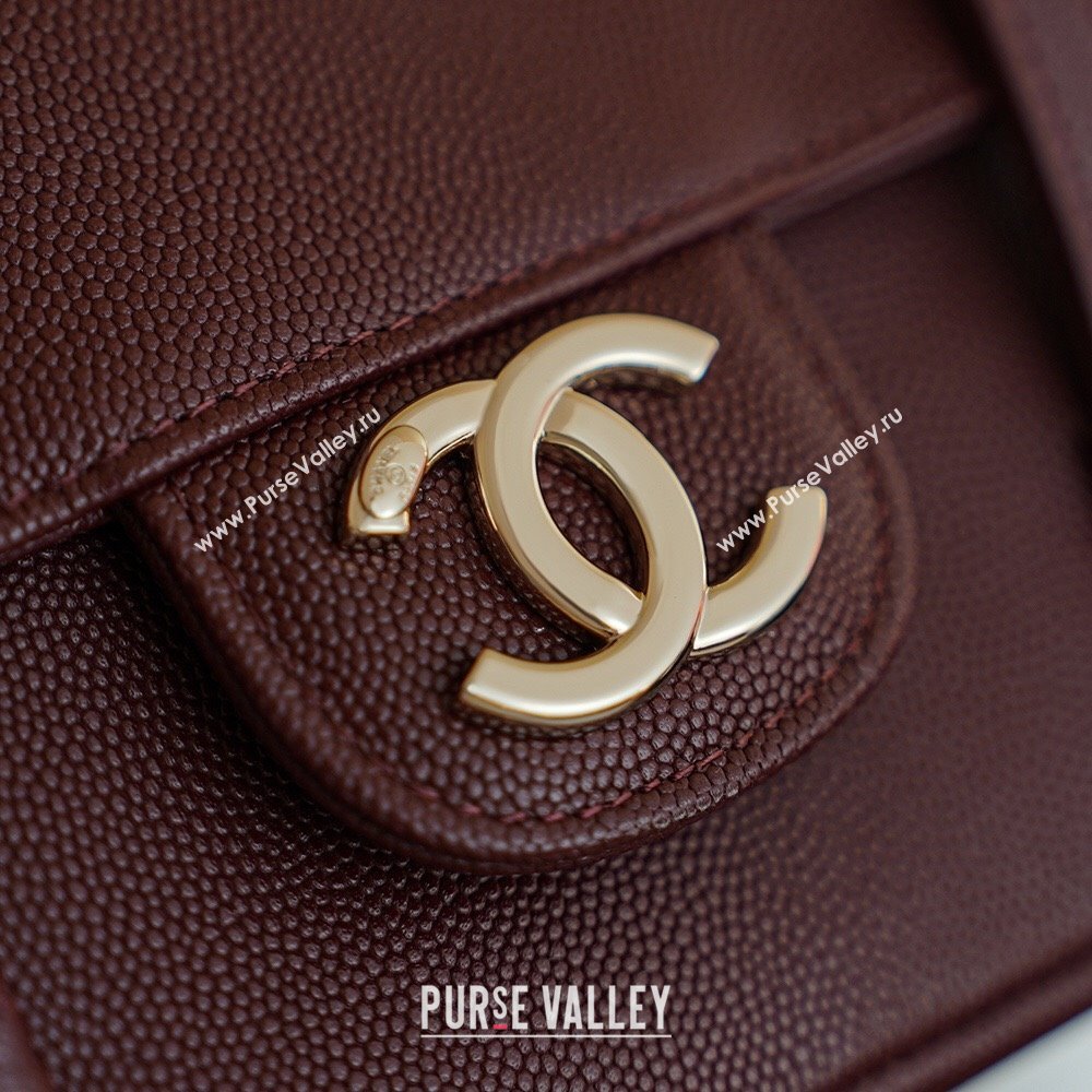 Chanel Calfskin Leather Hobo Bag Dark Burgundy 2025 CH112703 (yezi-251127073)