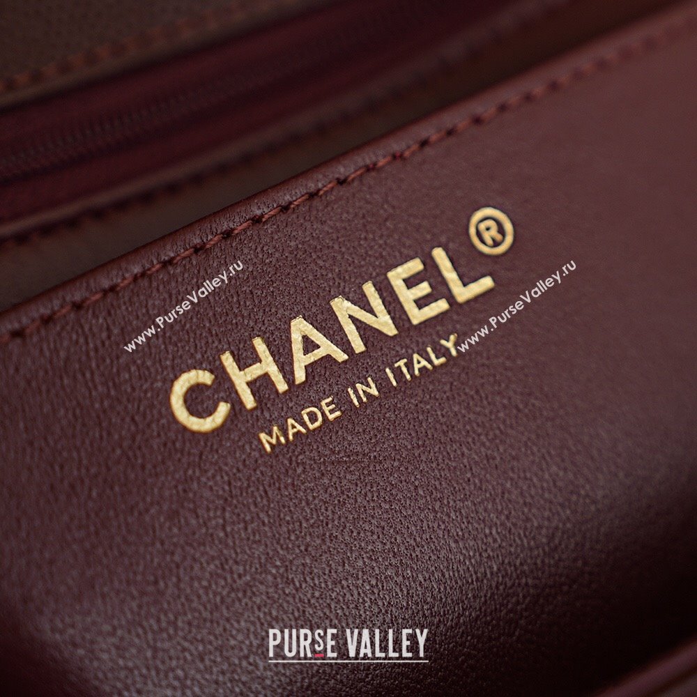 Chanel Calfskin Leather Hobo Bag Dark Burgundy 2025 CH112703 (yezi-251127073)