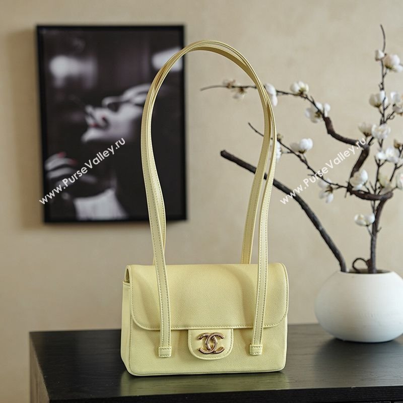 Chanel Calfskin Leather Hobo Bag Yellow 2025 CH112703 (yezi-251127074)