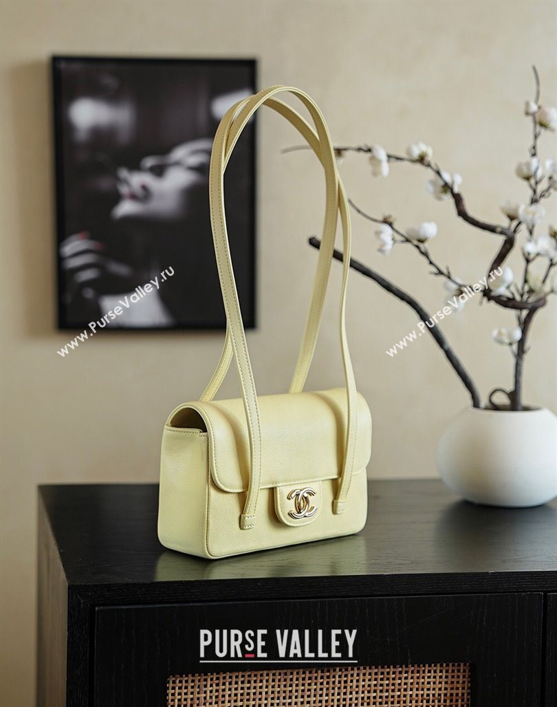 Chanel Calfskin Leather Hobo Bag Yellow 2025 CH112703 (yezi-251127074)