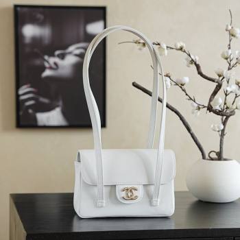 Chanel Calfskin Leather Hobo Bag White 2025 CH112703 (yezi-251127075)