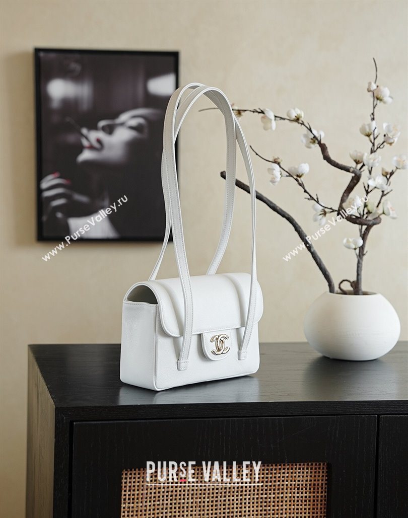 Chanel Calfskin Leather Hobo Bag White 2025 CH112703 (yezi-251127075)