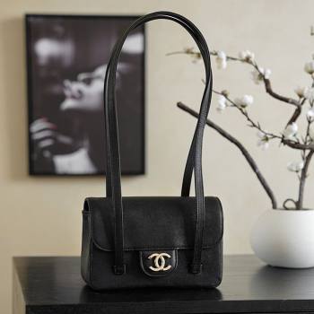 Chanel Calfskin Leather Hobo Bag Black 2025 CH112703 (yezi-251127076)