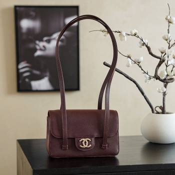 Chanel Calfskin Leather Hobo Bag Dark Burgundy 2025 CH112703 (yezi-251127073)