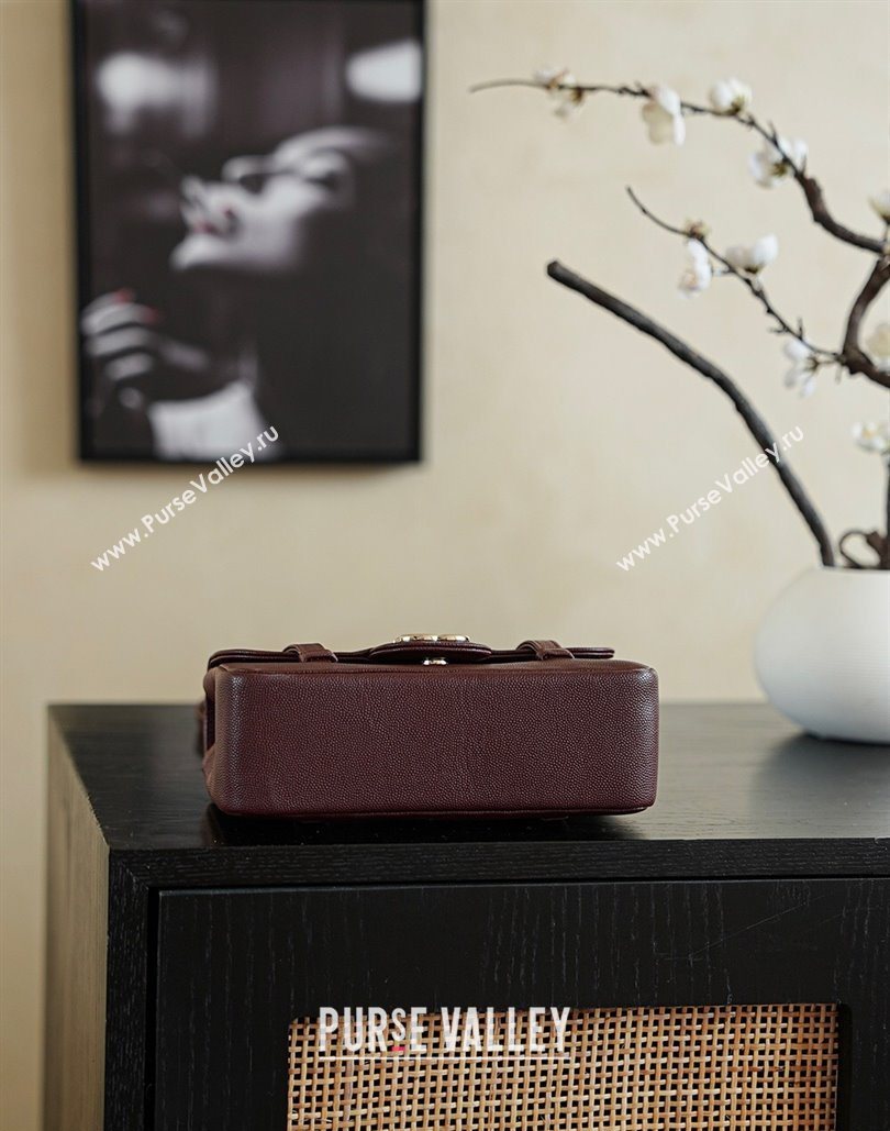 Chanel Calfskin Leather Hobo Bag Dark Burgundy 2025 CH112703 (yezi-251127073)