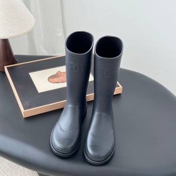 Chanel Rubber Rain Boots Dark Blue 2025 CH122301 (GDX-251223002)