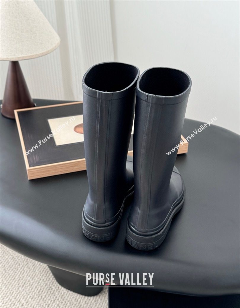 Chanel Rubber Rain Boots Dark Blue 2025 CH122301 (GDX-251223002)