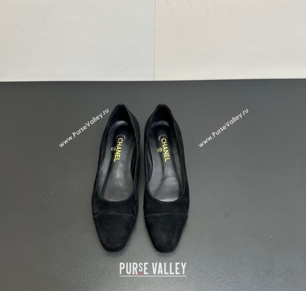 Chanel Suede Slingbacks Flat Black2 2025 CH122405 (KL-251224044)