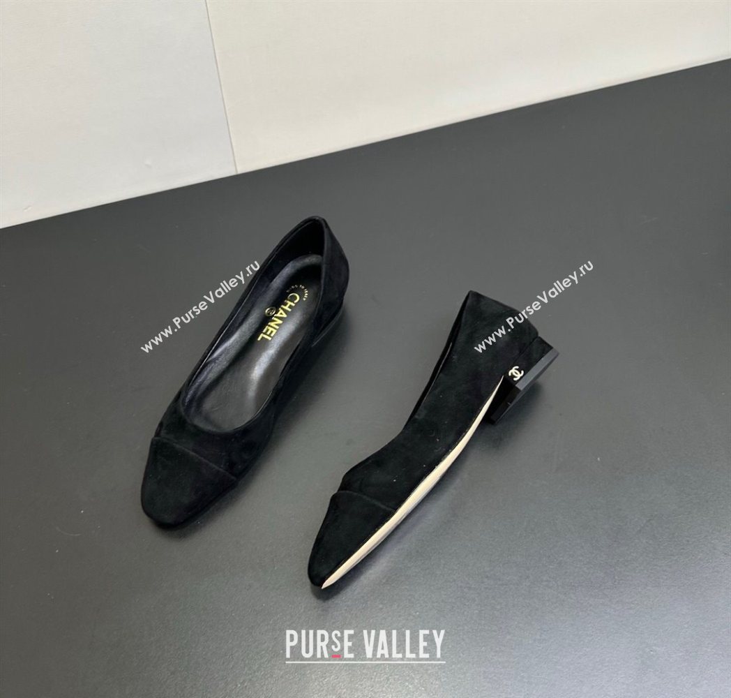 Chanel Suede Slingbacks Flat Black2 2025 CH122405 (KL-251224044)