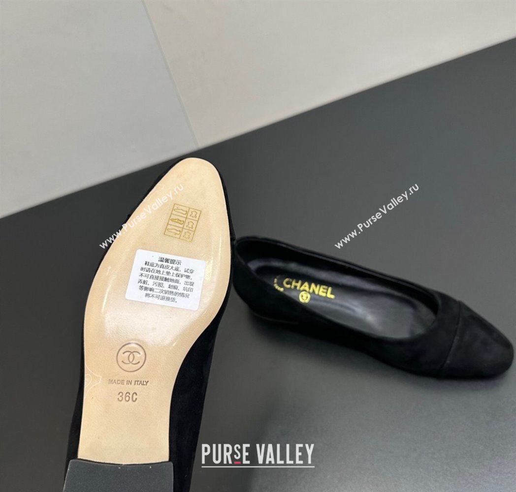 Chanel Suede Slingbacks Flat Black2 2025 CH122405 (KL-251224044)