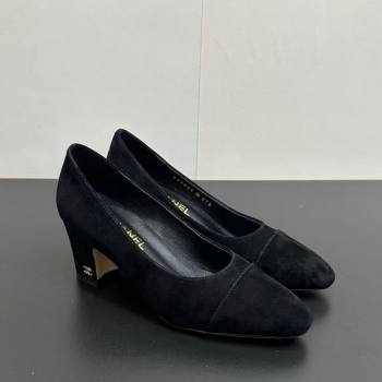 Chanel Suede Pumps 6.5cm Black2 2025 CH122405 (KL-251224057)