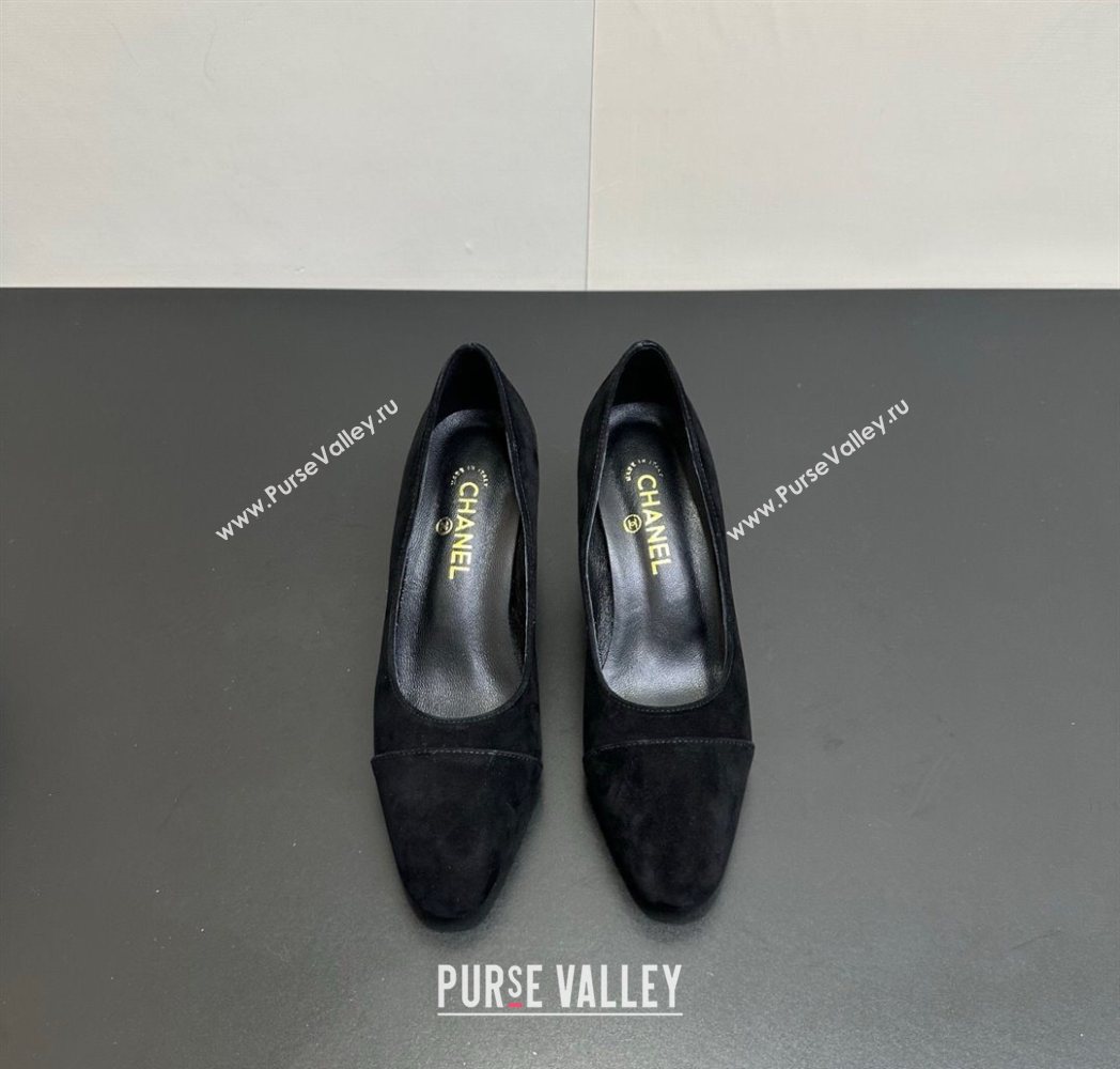 Chanel Suede Pumps 6.5cm Black2 2025 CH122405 (KL-251224057)