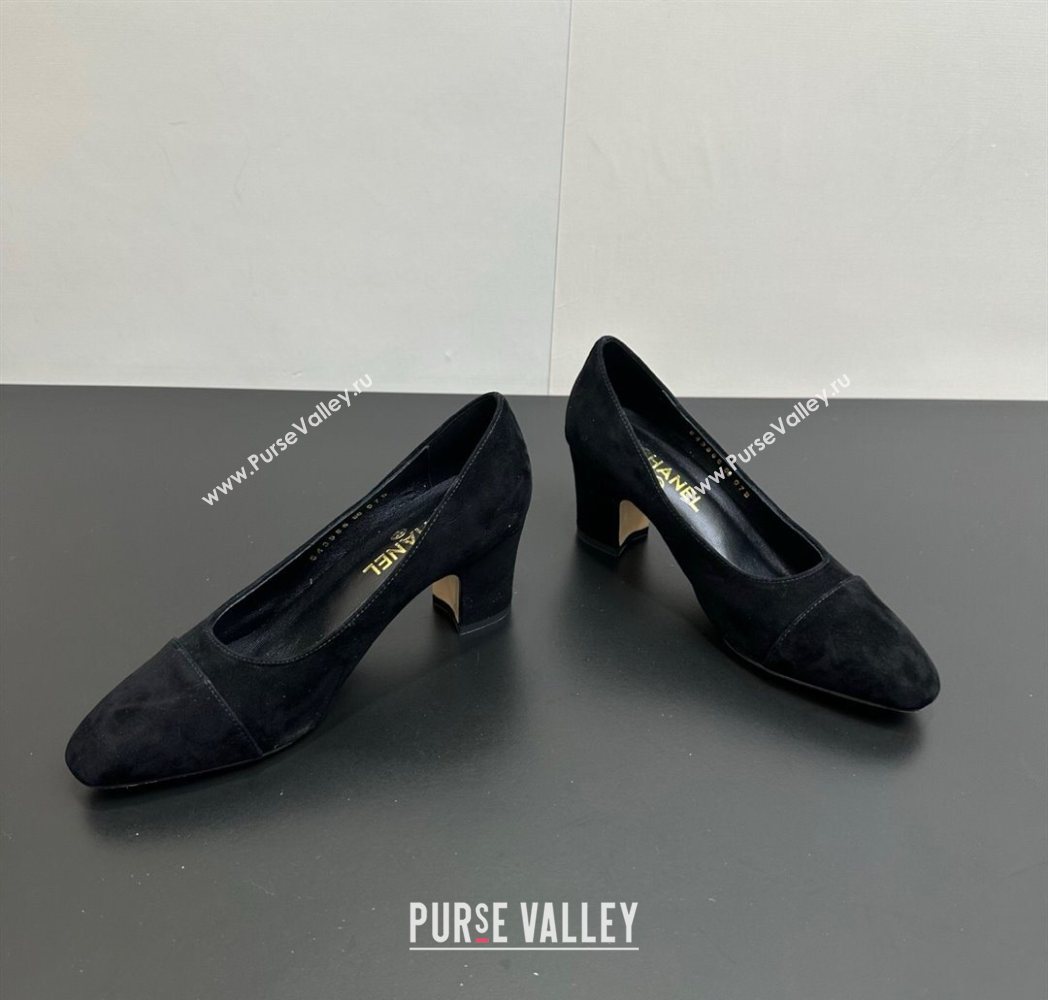 Chanel Suede Pumps 6.5cm Black2 2025 CH122405 (KL-251224057)