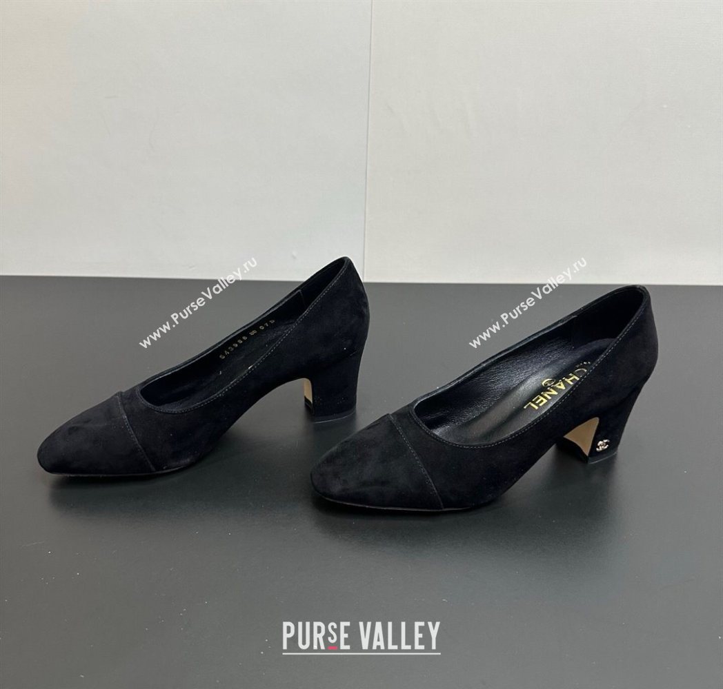 Chanel Suede Pumps 6.5cm Black2 2025 CH122405 (KL-251224057)