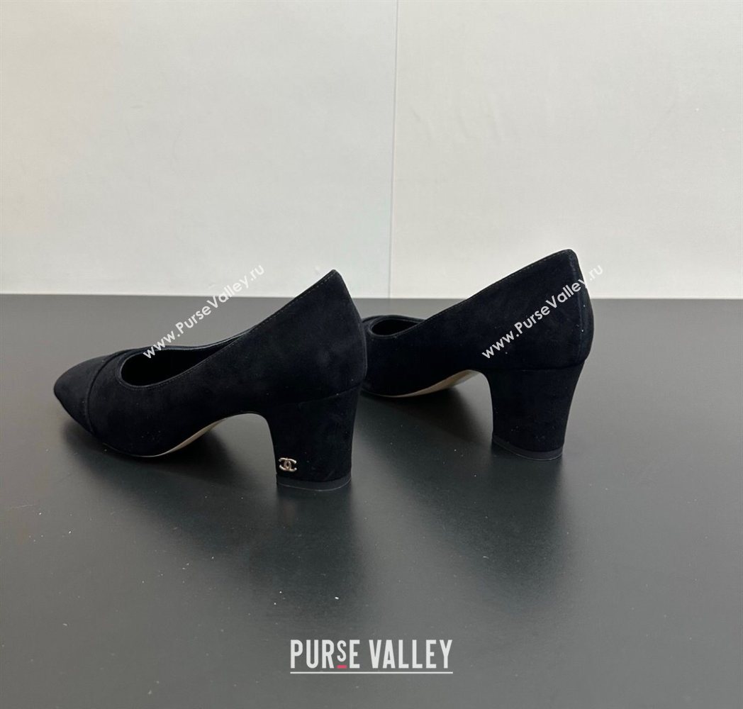 Chanel Suede Pumps 6.5cm Black2 2025 CH122405 (KL-251224057)