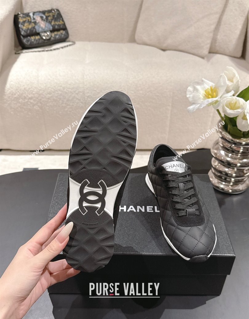Chanel Calfskin Leather Sneakers Black 2025 G47014 (SS-251223105)