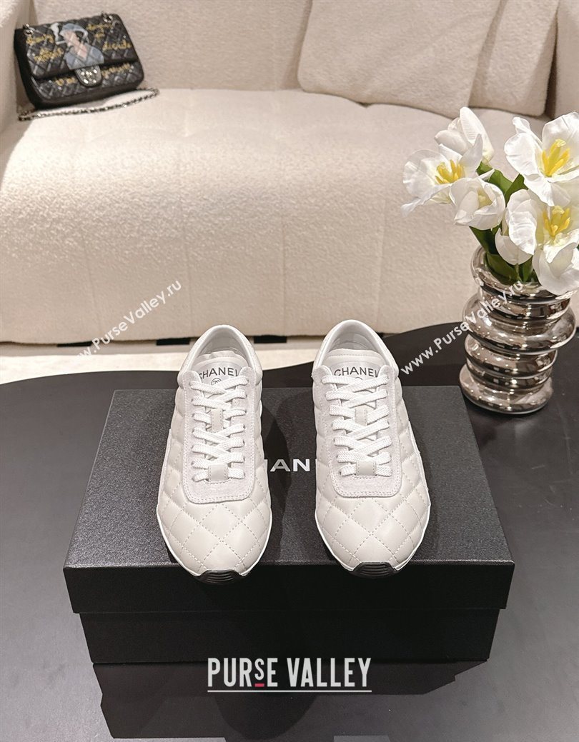 Chanel Calfskin Leather Sneakers White 2025 G47014 (SS-251223104)