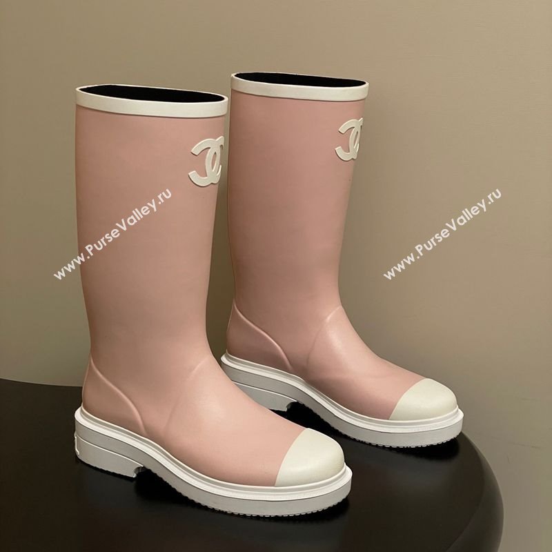 Chanel Rubber Rain Boots 3.5cm Light Pink 2025 CH122302 (MD-251223006)