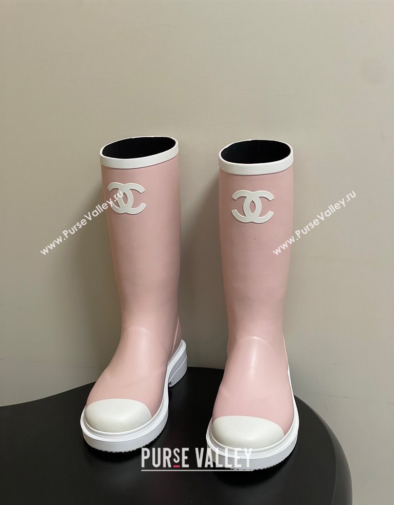 Chanel Rubber Rain Boots 3.5cm Light Pink 2025 CH122302 (MD-251223006)