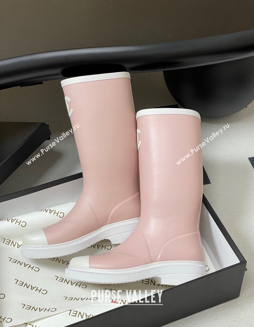 Chanel Rubber Rain Boots 3.5cm Light Pink 2025 CH122302 (MD-251223006)