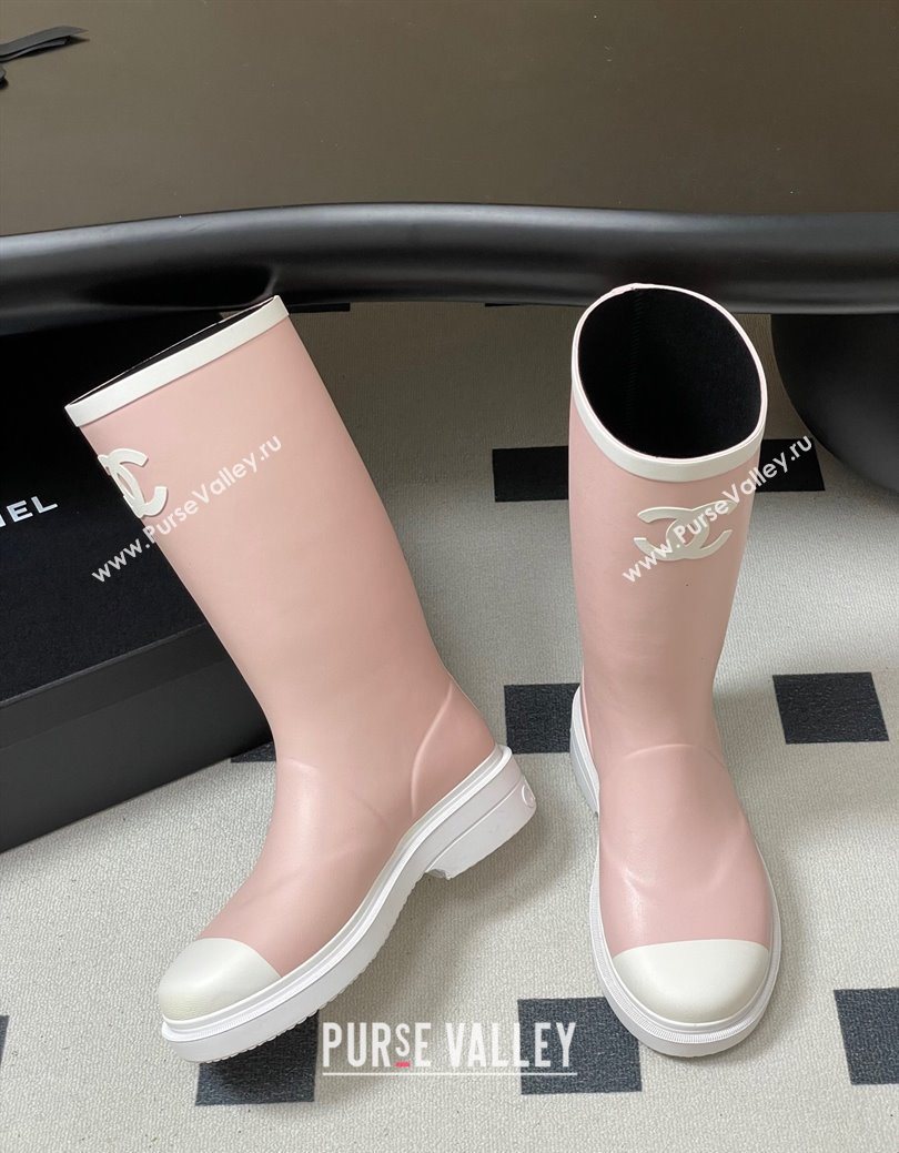 Chanel Rubber Rain Boots 3.5cm Light Pink 2025 CH122302 (MD-251223006)