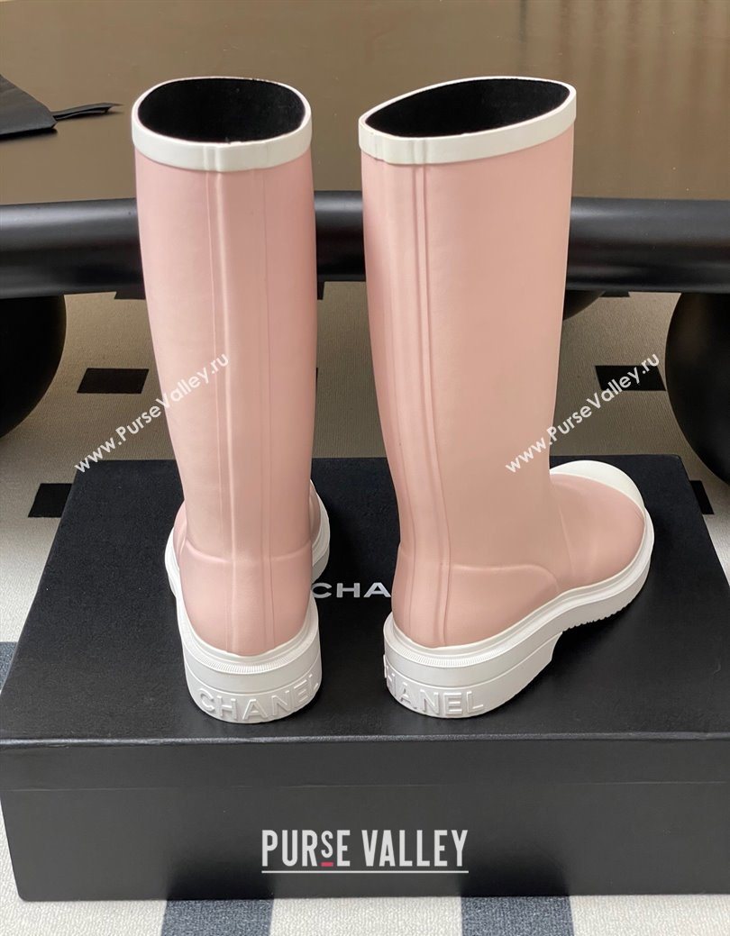 Chanel Rubber Rain Boots 3.5cm Light Pink 2025 CH122302 (MD-251223006)