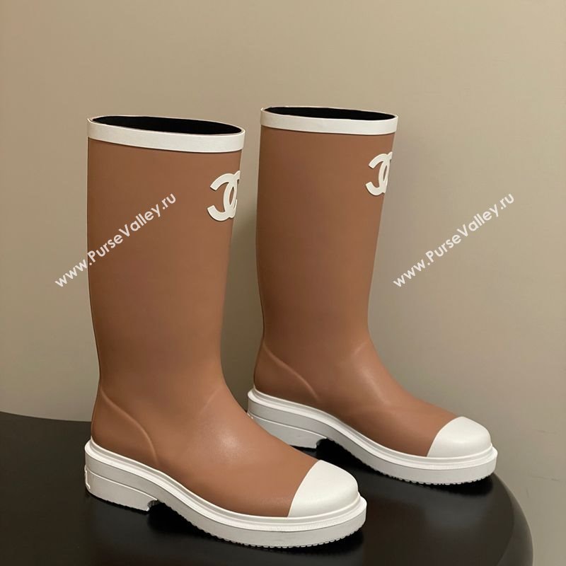 Chanel Rubber Rain Boots 3.5cm Brown 2025 CH122302 (MD-251223007)