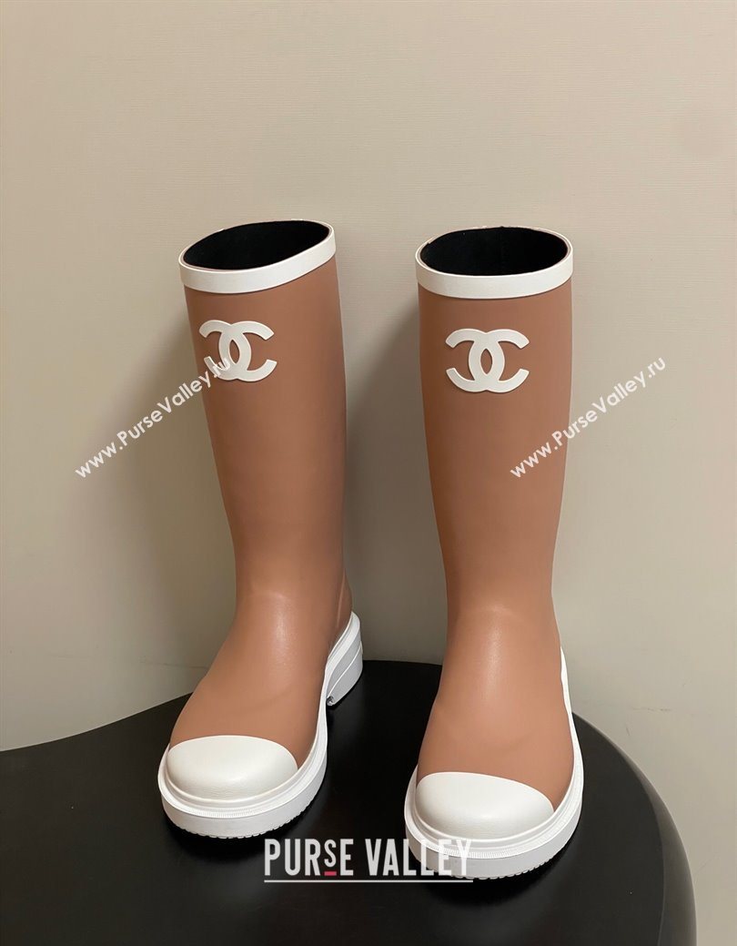 Chanel Rubber Rain Boots 3.5cm Brown 2025 CH122302 (MD-251223007)
