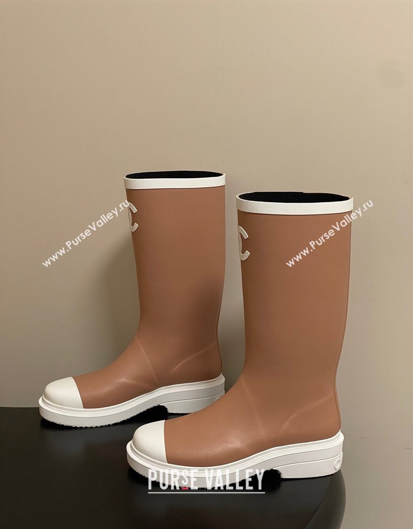 Chanel Rubber Rain Boots 3.5cm Brown 2025 CH122302 (MD-251223007)