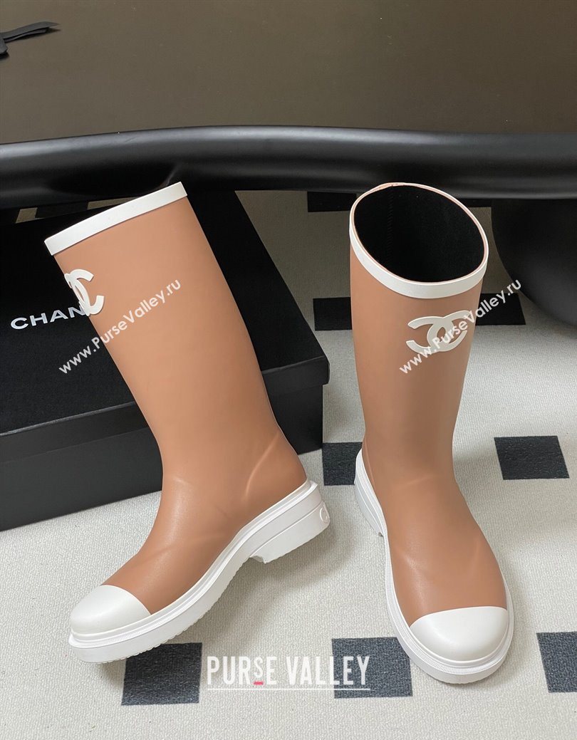Chanel Rubber Rain Boots 3.5cm Brown 2025 CH122302 (MD-251223007)