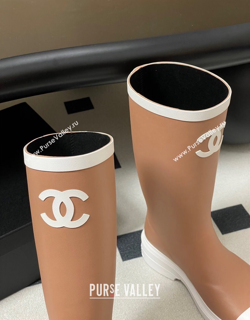 Chanel Rubber Rain Boots 3.5cm Brown 2025 CH122302 (MD-251223007)