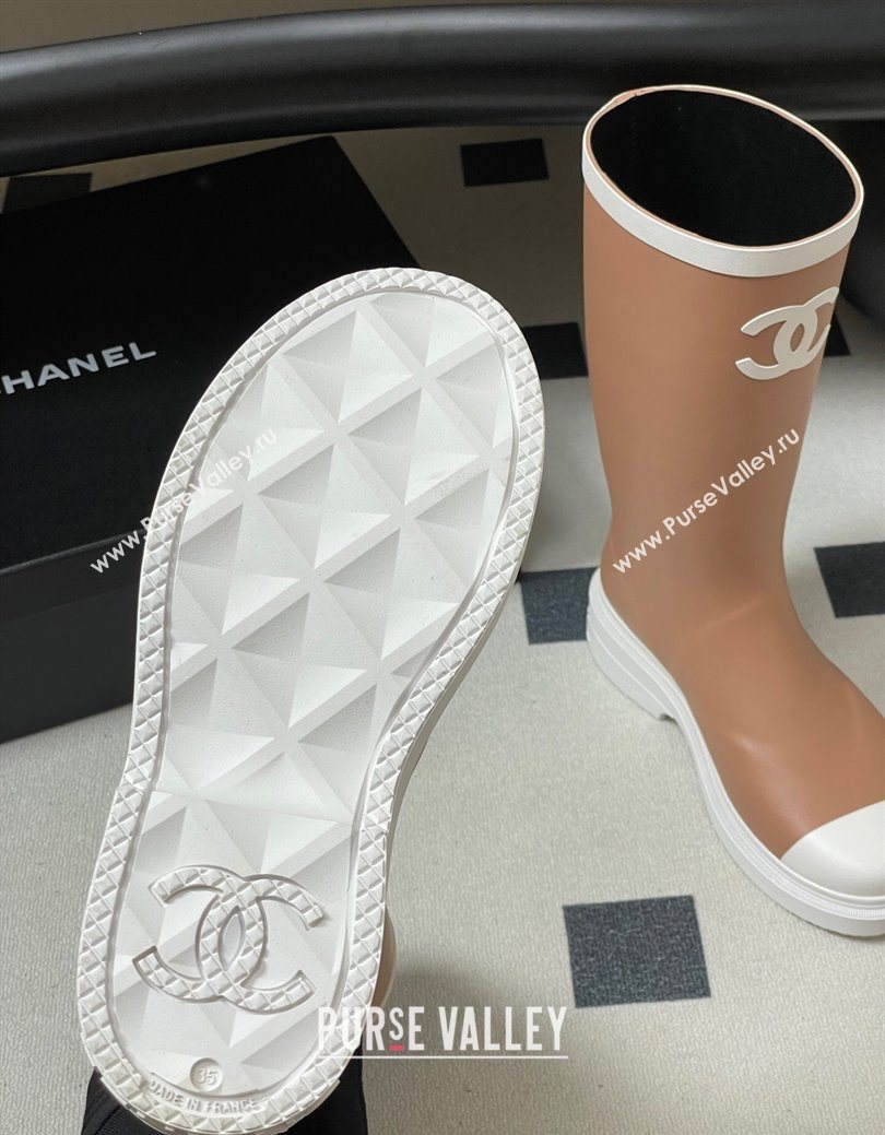 Chanel Rubber Rain Boots 3.5cm Brown 2025 CH122302 (MD-251223007)