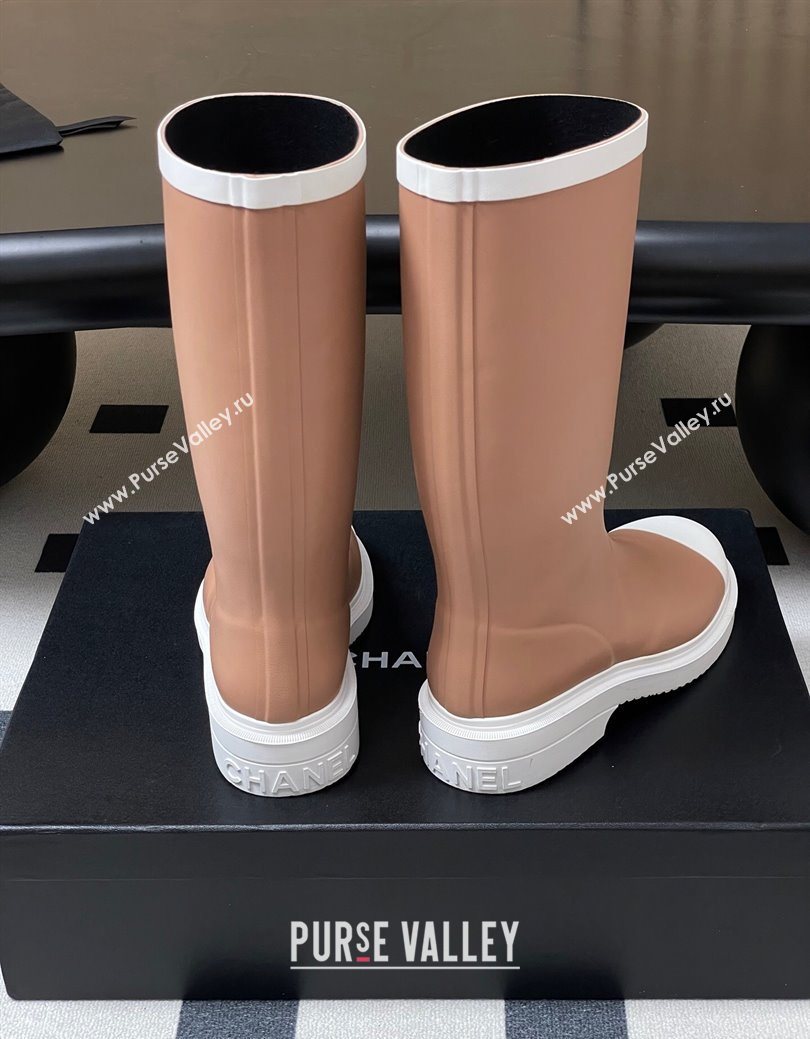Chanel Rubber Rain Boots 3.5cm Brown 2025 CH122302 (MD-251223007)