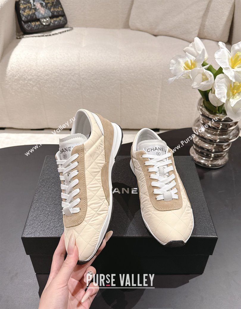 Chanel Fabric Sneakers Beige 2025 G47014 (SS-251223107)