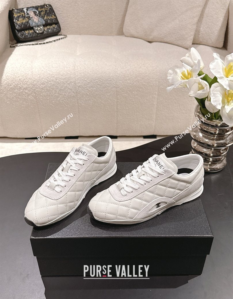 Chanel Calfskin Leather Sneakers White 2025 G47014 (SS-251223104)