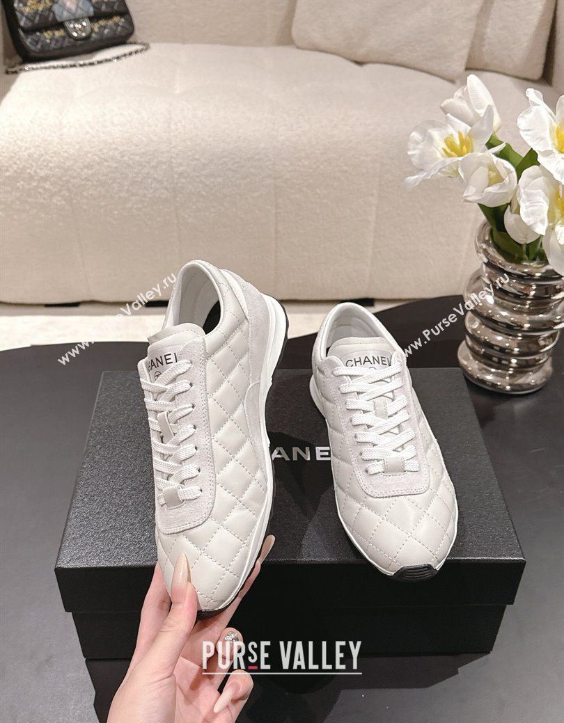 Chanel Calfskin Leather Sneakers White 2025 G47014 (SS-251223104)