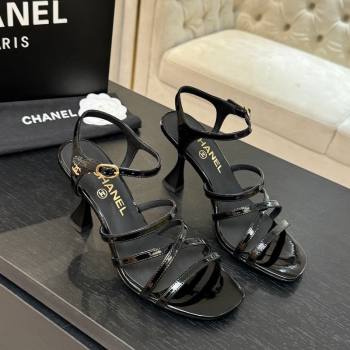 Chanel Patent Leather Heel Sandals 9cm Black 2025 G46901 (MD-251223129)