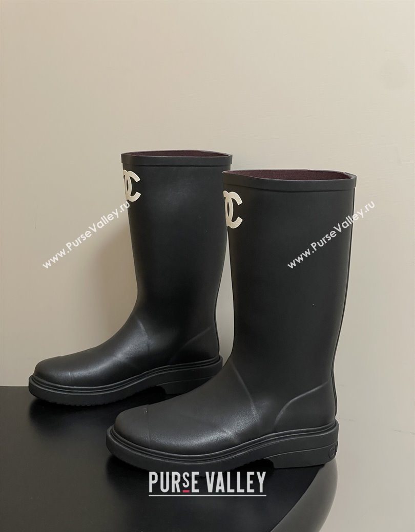 Chanel Rubber Rain Boots 3.5cm Black2 2025 CH122302 (MD-251223004)