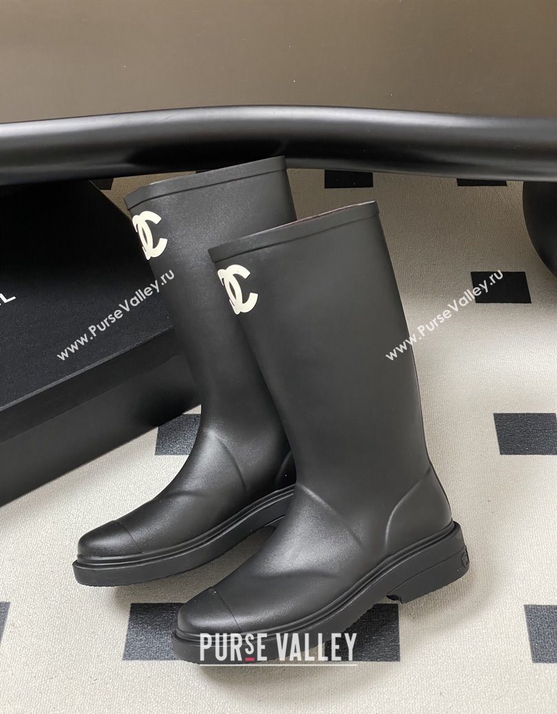 Chanel Rubber Rain Boots 3.5cm Black2 2025 CH122302 (MD-251223004)