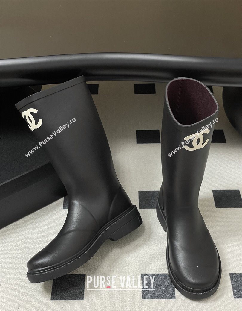 Chanel Rubber Rain Boots 3.5cm Black2 2025 CH122302 (MD-251223004)