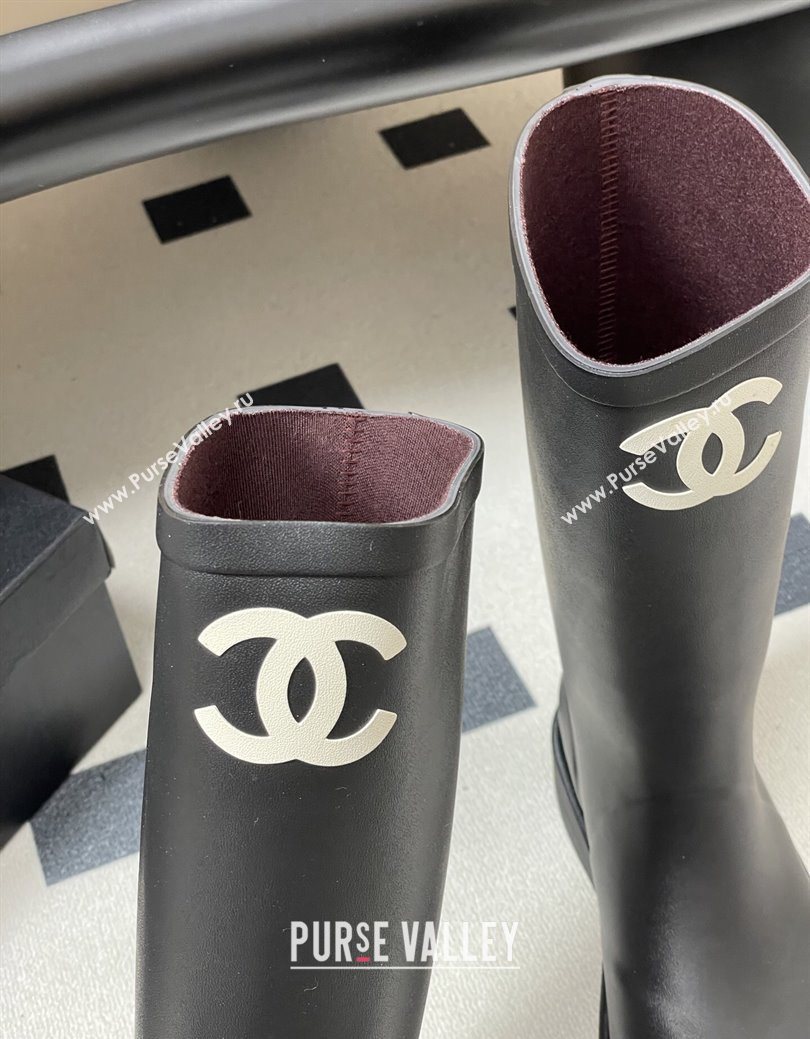 Chanel Rubber Rain Boots 3.5cm Black2 2025 CH122302 (MD-251223004)