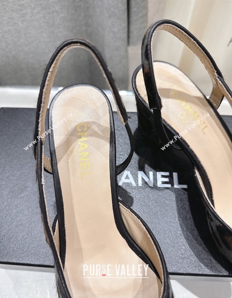 Chanel Printed Mohair Slingbacks Pump 6.5cm Grey 2025 G31318 1224 (MD-251224068)