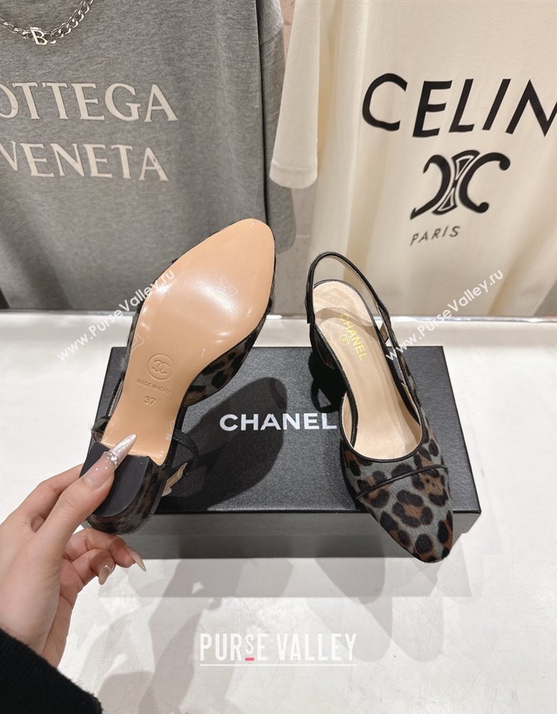 Chanel Printed Mohair Slingbacks Pump 6.5cm Grey 2025 G31318 1224 (MD-251224068)