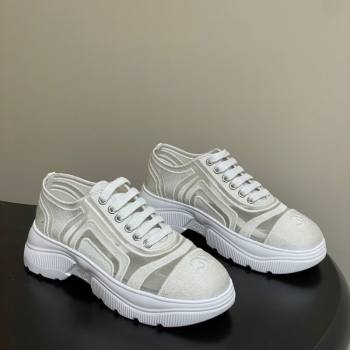 Chanel Mesh Mixed Fibers Sneakers White 2025 G46509 (MD-251223116)