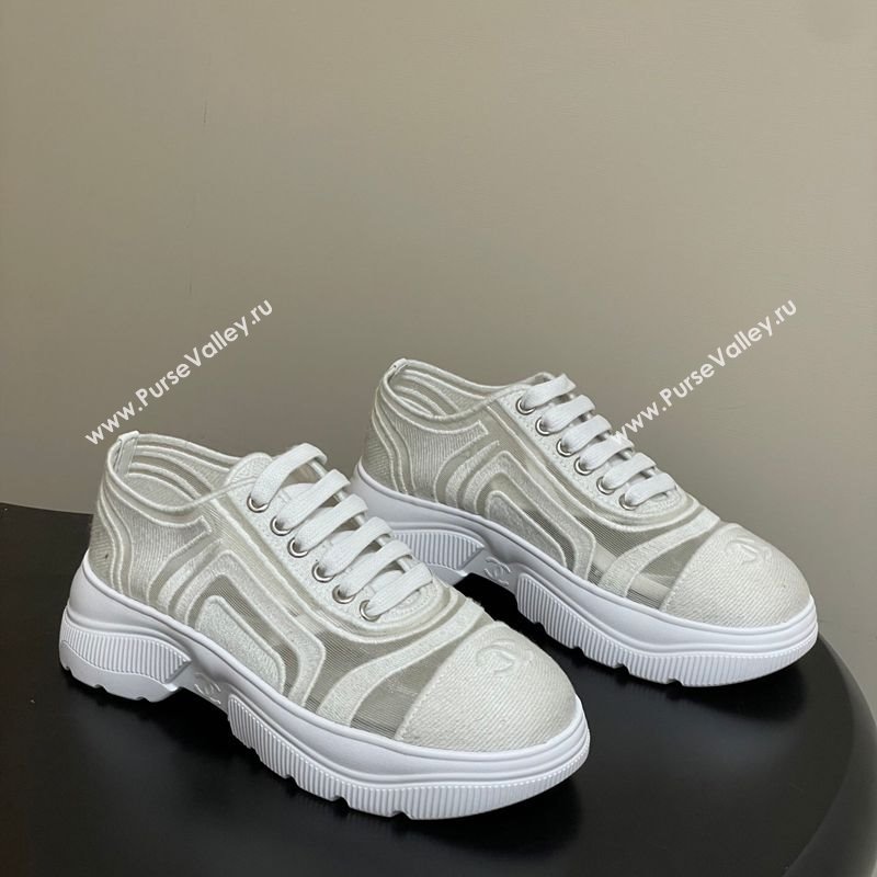 Chanel Mesh Mixed Fibers Sneakers White 2025 G46509 (MD-251223116)