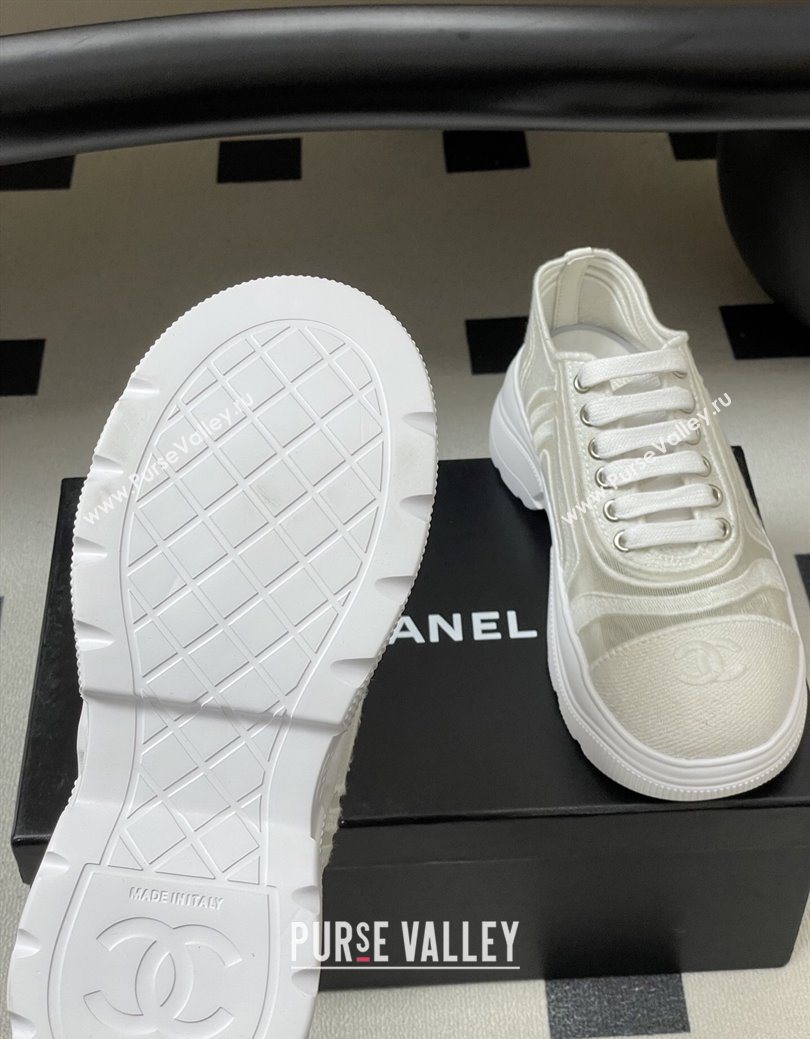 Chanel Mesh Mixed Fibers Sneakers White 2025 G46509 (MD-251223116)