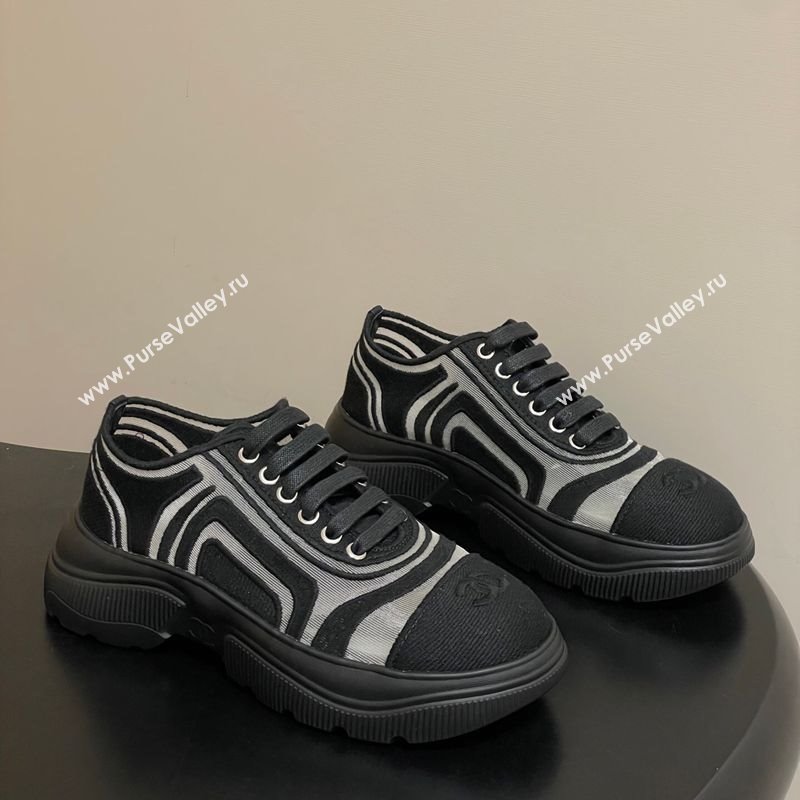 Chanel Mesh Mixed Fibers Sneakers Black 2025 G46509 (MD-251223115)