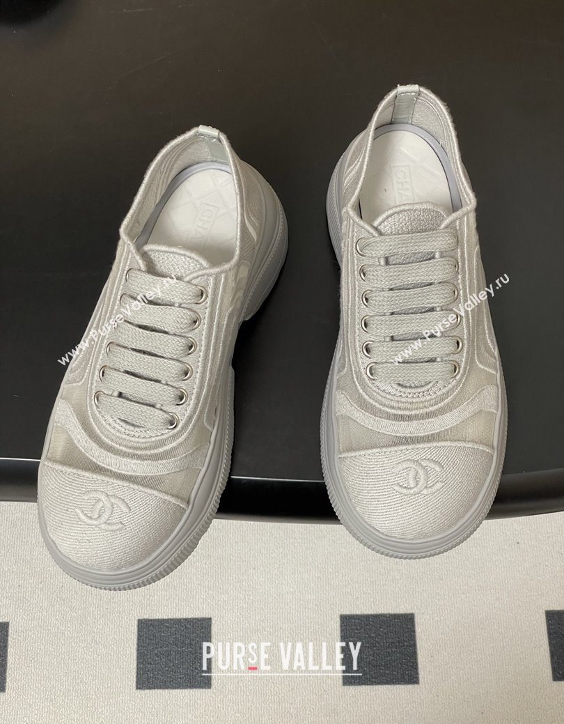 Chanel Mesh Mixed Fibers Sneakers Grey 2025 G46509 (MD-251223117)