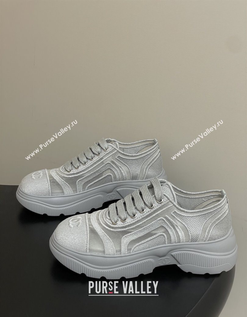 Chanel Mesh Mixed Fibers Sneakers Grey 2025 G46509 (MD-251223117)